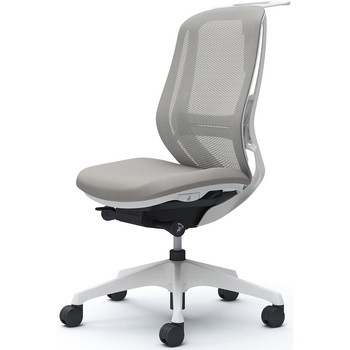 シルフィー 肘なし 背メッシュ ハイ ホワイトボディ ハンガー有 ランバー有 樹脂脚 オカムラ(岡村製作所)