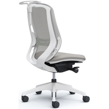 シルフィー 肘なし 背メッシュ ハイ ホワイトボディ ハンガー有 ランバー有 樹脂脚 オカムラ(岡村製作所)