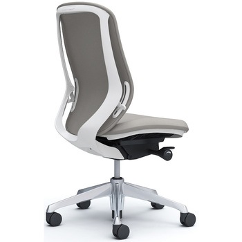 シルフィー 肘なし 背クッション ハイ ホワイトボディ ハンガー無 ランバー無 アルミ脚 オカムラ(岡村製作所)