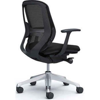 シルフィー 固定肘 背メッシュ ロー ブラックボディ ハンガー無 ランバー有 アルミ脚 - オカムラ(岡村製作所)