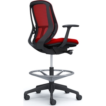 シルフィー 固定肘 背メッシュ ロー ハイチェア ブラックボディ ハンガー無 ランバー無 樹脂脚 オカムラ(岡村製作所)