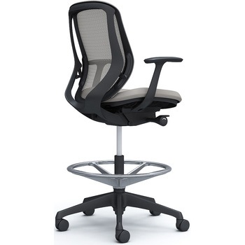 シルフィー 固定肘 背メッシュ ロー ハイチェア ブラックボディ ハンガー無 ランバー無 樹脂脚 オカムラ(岡村製作所)