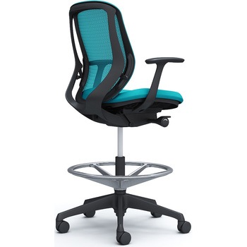 シルフィー 固定肘 背メッシュ ロー ハイチェア ブラックボディ ハンガー無 ランバー無 樹脂脚 オカムラ(岡村製作所)