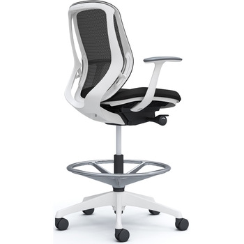 シルフィー 固定肘 背メッシュ ロー ハイチェア ホワイトボディ ハンガー無 ランバー無 樹脂脚 - オカムラ(岡村製作所)