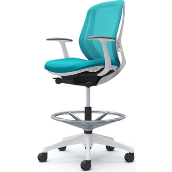 C641JW FMR6 シルフィー 固定肘 背メッシュ ロー ハイチェア ホワイトボディ ハンガー無 ランバー無 樹脂脚 オカムラ(岡村製作所) 47705414