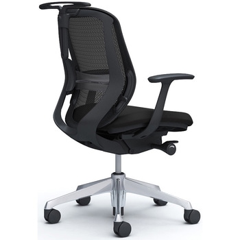 シルフィー 固定肘 背メッシュ ロー ブラックボディ ハンガー有 ランバー有 アルミ脚 オカムラ(岡村製作所)