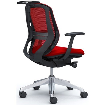 シルフィー 固定肘 背メッシュ ロー ブラックボディ ハンガー有 ランバー有 アルミ脚 オカムラ(岡村製作所)