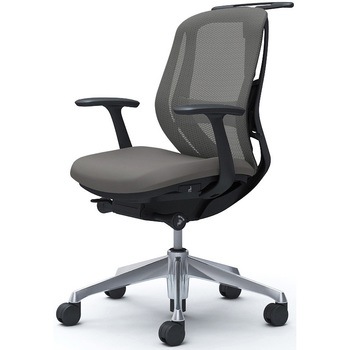 シルフィー 固定肘 背メッシュ ロー ブラックボディ ハンガー有 ランバー有 アルミ脚 オカムラ(岡村製作所)