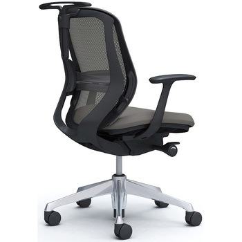 シルフィー 固定肘 背メッシュ ロー ブラックボディ ハンガー有 ランバー有 アルミ脚 オカムラ(岡村製作所)