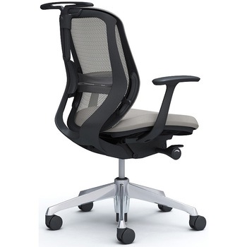 シルフィー 固定肘 背メッシュ ロー ブラックボディ ハンガー有 ランバー有 アルミ脚 オカムラ(岡村製作所)