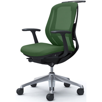 シルフィー 固定肘 背メッシュ ロー ブラックボディ ハンガー有 ランバー有 アルミ脚 オカムラ(岡村製作所)