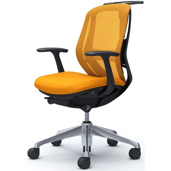 シルフィー 固定肘 背メッシュ ロー ブラックボディ ハンガー有 ランバー有 アルミ脚 オカムラ(岡村製作所)