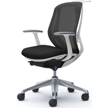 シルフィー 固定肘 背メッシュ ロー ホワイトボディ ハンガー有 ランバー無 アルミ脚 オカムラ(岡村製作所)