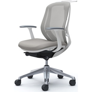 シルフィー 固定肘 背メッシュ ロー ホワイトボディ ハンガー有 ランバー無 アルミ脚 オカムラ(岡村製作所)