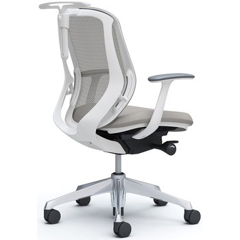 シルフィー 固定肘 背メッシュ ロー ホワイトボディ ハンガー有 ランバー無 アルミ脚 オカムラ(岡村製作所)