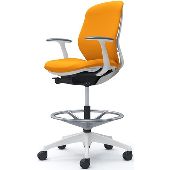 C643JW FSG8 シルフィー 固定肘 背クッション ロー ハイチェア ホワイトボディ ハンガー無 ランバー無 樹脂脚 オカムラ(岡村製作所) 47712466