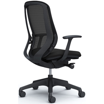 シルフィー 固定肘 背メッシュ ハイ ブラックボディ ハンガー無 ランバー無 樹脂脚 - オカムラ(岡村製作所)