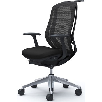 シルフィー 固定肘 背メッシュ ハイ ブラックボディ ハンガー有 ランバー無 アルミ脚 オカムラ(岡村製作所)