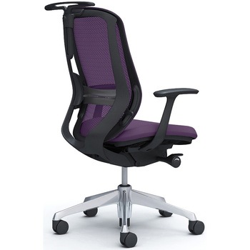 シルフィー 固定肘 背メッシュ ハイ ブラックボディ ハンガー有 ランバー有 アルミ脚 - オカムラ(岡村製作所)