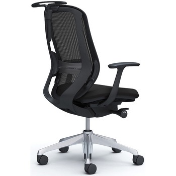 シルフィー 固定肘 背メッシュ ハイ ブラックボディ ハンガー有 ランバー有 アルミ脚 - オカムラ(岡村製作所)