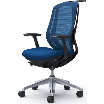 シルフィー 固定肘 背メッシュ ハイ ブラックボディ ハンガー有 ランバー有 アルミ脚 - オカムラ(岡村製作所)