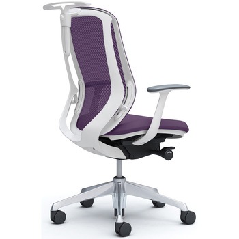 シルフィー 固定肘 背メッシュ ハイ ホワイトボディ ハンガー有 ランバー無 アルミ脚 - オカムラ(岡村製作所)