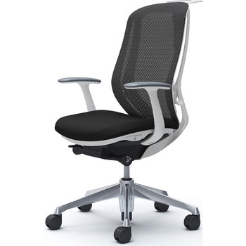 シルフィー 固定肘 背メッシュ ハイ ホワイトボディ ハンガー有 ランバー無 アルミ脚 - オカムラ(岡村製作所)