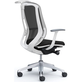 シルフィー 固定肘 背メッシュ ハイ ホワイトボディ ハンガー有 ランバー無 アルミ脚 - オカムラ(岡村製作所)