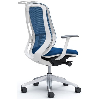 シルフィー 固定肘 背メッシュ ハイ ホワイトボディ ハンガー有 ランバー無 アルミ脚 - オカムラ(岡村製作所)