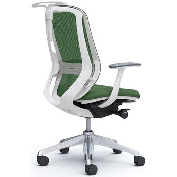 シルフィー 固定肘 背メッシュ ハイ ホワイトボディ ハンガー有 ランバー有 アルミ脚 オカムラ(岡村製作所)