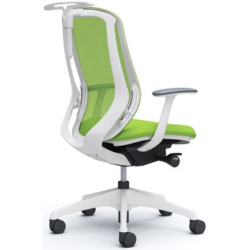 シルフィー 固定肘 背メッシュ ハイ ホワイトボディ ハンガー有 ランバー無 樹脂脚 - オカムラ(岡村製作所)