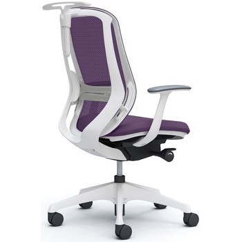 シルフィー 固定肘 背メッシュ ハイ ホワイトボディ ハンガー有 ランバー有 樹脂脚 - オカムラ(岡村製作所)