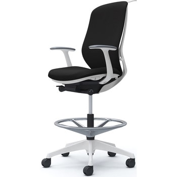 シルフィー 固定肘 背クッション ハイ ハイチェア ホワイトボディ ハンガー付 ランバー無 樹脂脚 オカムラ(岡村製作所)