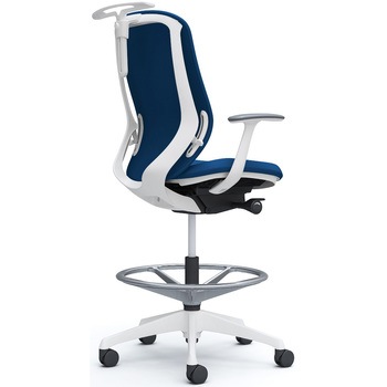 シルフィー 固定肘 背クッション ハイ ハイチェア ホワイトボディ ハンガー付 ランバー無 樹脂脚 オカムラ(岡村製作所)