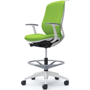 シルフィー 固定肘 背クッション ハイ ハイチェア ホワイトボディ ハンガー付 ランバー無 樹脂脚 オカムラ(岡村製作所)