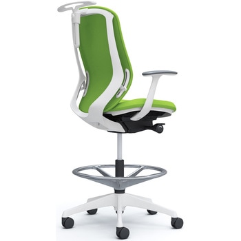 シルフィー 固定肘 背クッション ハイ ハイチェア ホワイトボディ ハンガー付 ランバー無 樹脂脚 オカムラ(岡村製作所)