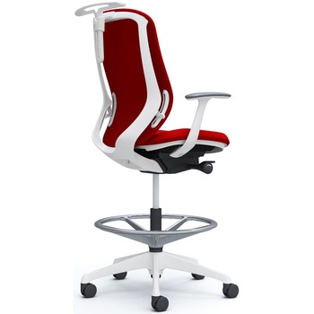 シルフィー 固定肘 背クッション ハイ ハイチェア ホワイトボディ ハンガー付 ランバー無 樹脂脚 オカムラ(岡村製作所)