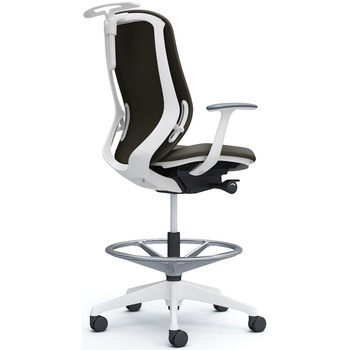 シルフィー 固定肘 背クッション ハイ ハイチェア ホワイトボディ ハンガー付 ランバー無 樹脂脚 オカムラ(岡村製作所)