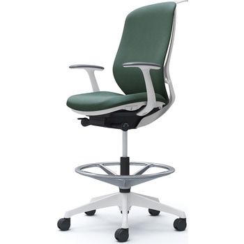 シルフィー 固定肘 背クッション ハイ ハイチェア ホワイトボディ ハンガー付 ランバー無 樹脂脚 オカムラ(岡村製作所)