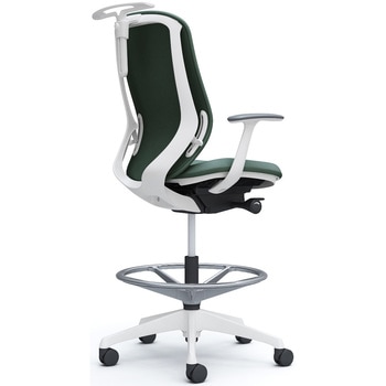 シルフィー 固定肘 背クッション ハイ ハイチェア ホワイトボディ ハンガー付 ランバー無 樹脂脚 オカムラ(岡村製作所)