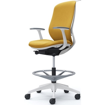 シルフィー 固定肘 背クッション ハイ ハイチェア ホワイトボディ ハンガー付 ランバー無 樹脂脚 オカムラ(岡村製作所)