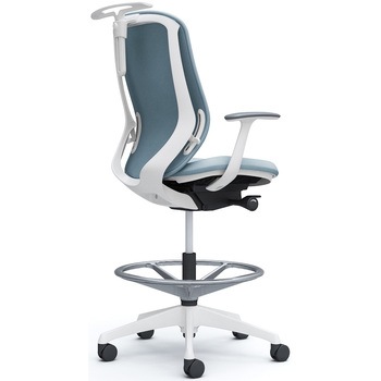 シルフィー 固定肘 背クッション ハイ ハイチェア ホワイトボディ ハンガー付 ランバー無 樹脂脚 オカムラ(岡村製作所)