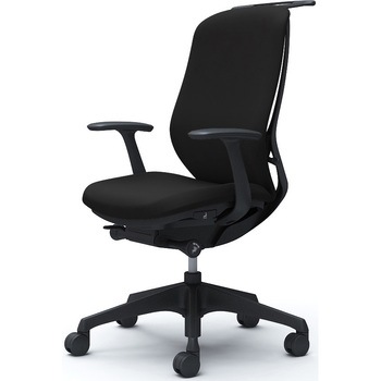 シルフィー 固定肘 背クッション ハイ ブラックボディ ハンガー有 ランバー無 樹脂脚 オカムラ(岡村製作所)