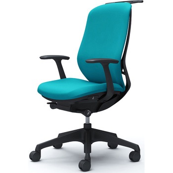 シルフィー 固定肘 背クッション ハイ ブラックボディ ハンガー有 ランバー無 樹脂脚 オカムラ(岡村製作所)