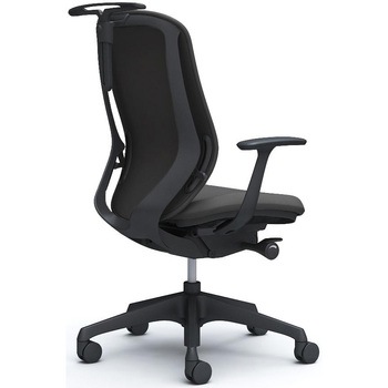 シルフィー 固定肘 背クッション ハイ ブラックボディ ハンガー有 ランバー無 樹脂脚 オカムラ(岡村製作所)