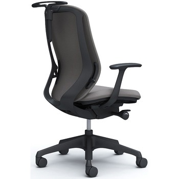 シルフィー 固定肘 背クッション ハイ ブラックボディ ハンガー有 ランバー無 樹脂脚 オカムラ(岡村製作所)