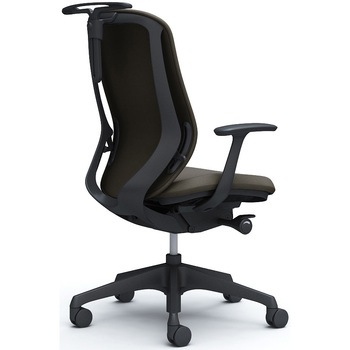 シルフィー 固定肘 背クッション ハイ ブラックボディ ハンガー有 ランバー無 樹脂脚 オカムラ(岡村製作所)