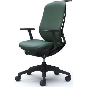 シルフィー 固定肘 背クッション ハイ ブラックボディ ハンガー有 ランバー無 樹脂脚 オカムラ(岡村製作所)