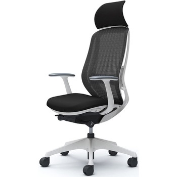 シルフィー固定肘 背メッシュEXハイ ホワイトボディ ハンガー無 ランバー有 樹脂脚 - オカムラ(岡村製作所)