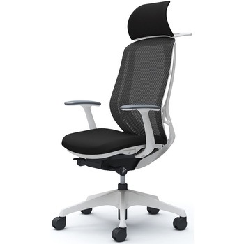 シルフィー固定肘 背メッシュEXハイ ホワイトボディ ハンガー有 ランバー無 樹脂脚 オカムラ(岡村製作所)